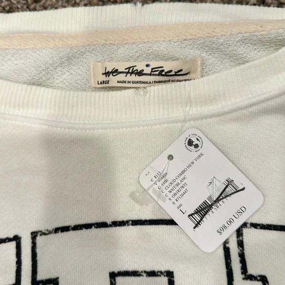 Free People We the Free New York Graphic Camden Oversized Sweatshirt Large - Picture 8 of 8